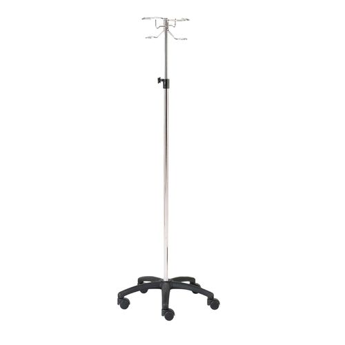 Asta portaflebo con rotelle - 32502CHR - CARINA  - 2 ganci / ad altezza regolabile
