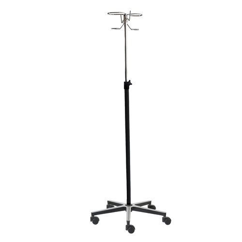 Asta portaflebo con rotelle - 32502ALU - CARINA  - 2 ganci / ad altezza regolabile