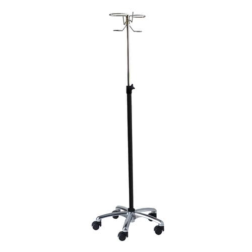 Asta portaflebo con rotelle - 32502ALU500 - CARINA  - 2 ganci / ad altezza regolabile
