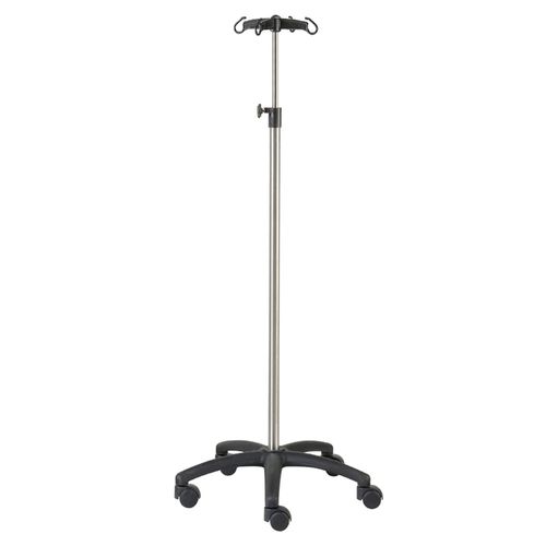 Asta portaflebo con rotelle - 32013CHR - CARINA  - 4 ganci / in acciaio inossidabile / ad altezza regolabile