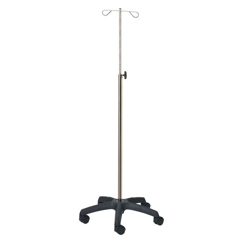Asta portaflebo con rotelle - 32005INOALU - CARINA  - 2 ganci / in acciaio inossidabile / ad altezza regolabile