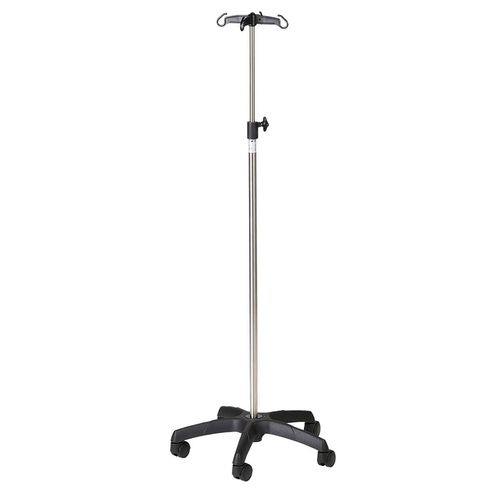 Asta portaflebo con rotelle - 32013INO25 - CARINA  - 4 ganci / in acciaio inossidabile / ad altezza regolabile