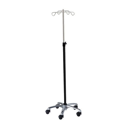 Asta portaflebo con rotelle - 32004INOALU500 - CARINA  - 4 ganci / ad altezza regolabile