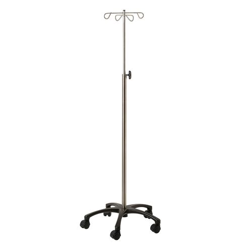 Asta portaflebo con rotelle - 32006INOALU500 - CARINA  - 4 ganci / in acciaio inossidabile