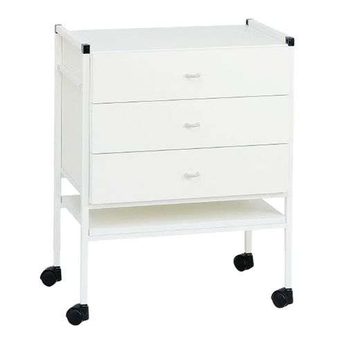 Carrello medico - 243 12 - CARINA  - per uso generale / 3 cassetti / 2 vassoi