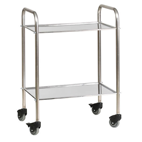 Carrello medico - 8812761 - CARINA  - per uso generale / in acciaio inossidabile / 2 vassoi