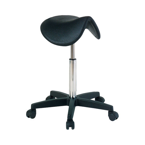 Sgabello per struttura sanitaria - 6501 - CARINA  - ad altezza regolabile / con rotelle / a forma di sella