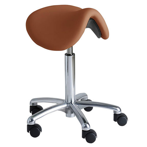 Sgabello per struttura sanitaria - 6506 - CARINA  - ad altezza regolabile / con rotelle / a forma di sella