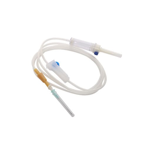 Set di infusione in polivinilcloruro (PVC) - Changzhou Medical Appliances General Factory - con filtro per la prevenzione della contaminazione da particelle / resistente alla luce / con scambiatore di calore