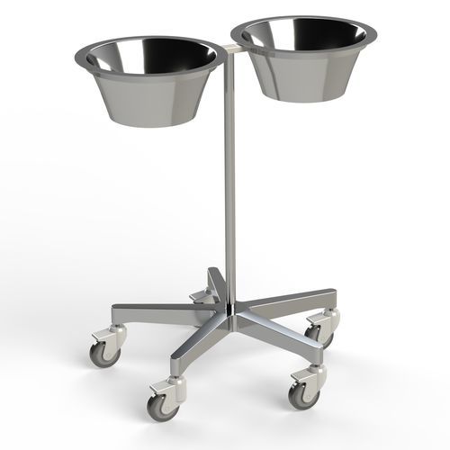 Porta-catino con due catini - PC2AX - Conf Industries - con rotelle / in acciaio inossidabile