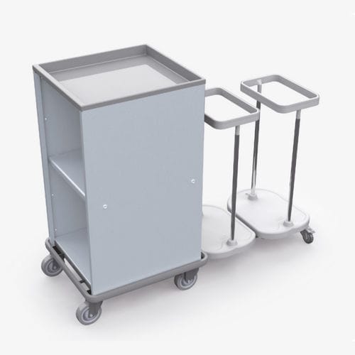 Carrello portabiancheria per sacchi puliti - 251.2 - Conf Industries - per sacchi sporchi / medico / con ripiano