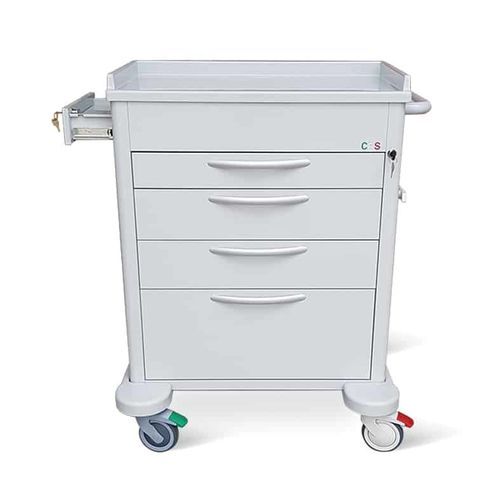 Carrello medico - Alfa 23L Plus - Conf Industries - per trattamenti / con piano di appoggio / 4 cassetti