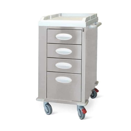 Carrello medico - Mini Comfort - Conf Industries - per trattamenti / in acciaio inossidabile / 4 cassetti