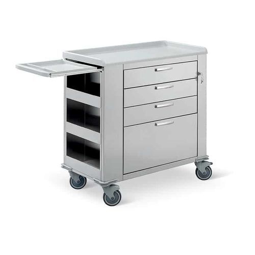 Carrello medico - Comfort plus 4I - Conf Industries - per trattamenti / in acciaio inossidabile / con ripiano