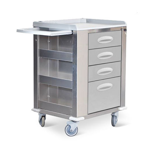Carrello ospedaliero - Comfort - Conf Industries - per trattamenti / in acciaio inossidabile / con ripiano