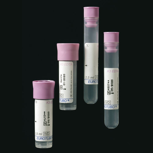 Provetta per prelievi EDTA K2 - 6014 series - Deltalab - da laboratorio / cilindrico / di sangue