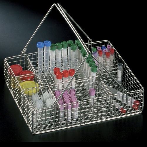 Cestello da laboratorio - H-401 - Deltalab - di stoccaggio / in acciaio inossidabile / perforato