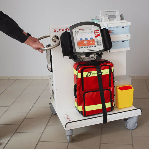 Carrello di emergenza - Dlouhy - per defibrillatore / mobile