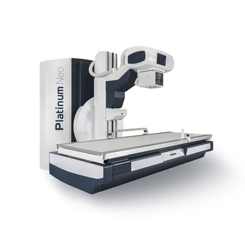 Tavolo per radiografia basculante - Platinum Neo - DMS Imaging - ad altezza regolabile / con braccio portatubo / con bucky