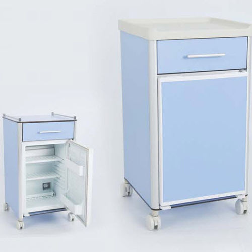 Comodino con rotelle - 90105602 - DOLSAN MEDICAL - con cassetti / con vano frigorifero