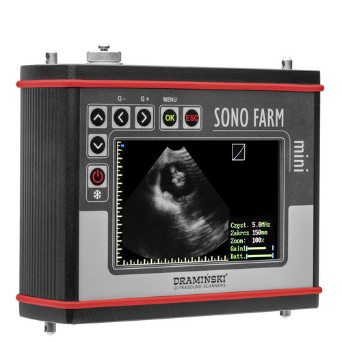 Ecografo veterinario palmare - SonoFarm mini - Dramiński - multiuso / in bianco e nero