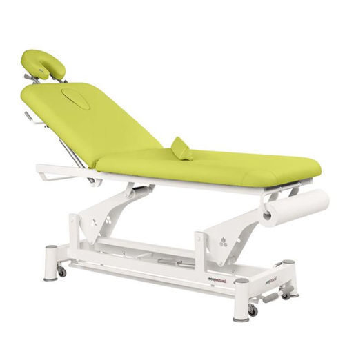 Lettino da visita elettrico - C5502 series - Ecopostural - ad altezza regolabile / con rotelle / verde
