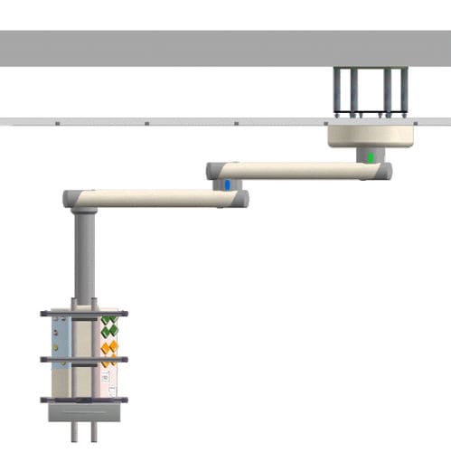 Braccio di distribuzione a soffitto - Performance CH3 - EMALED - per terapia intensiva / articolato / con ripiani