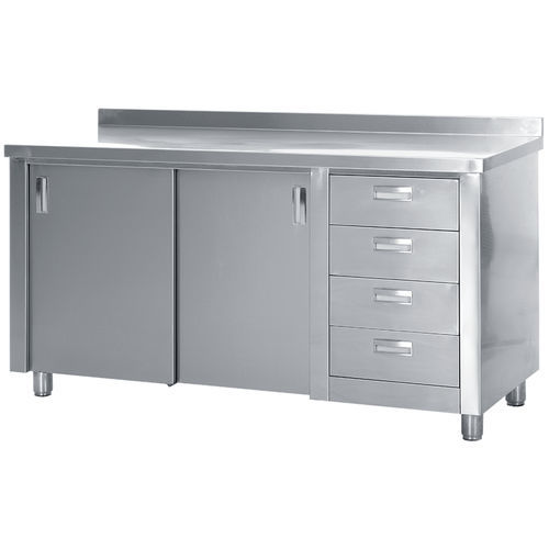 Tavolo da lavoro - ER-115 series - ERYIGIT Medical Devices  - rettangolare / in acciaio inossidabile / con cassetti