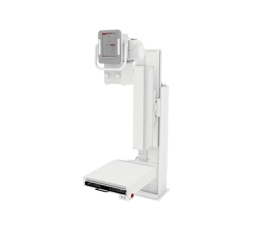 Sistema di radiografia digitale - X-DRS Floor U-Arm Hum - Examion - per radiografia multidisciplinare / senza tavolo / con braccio portatubo rotante