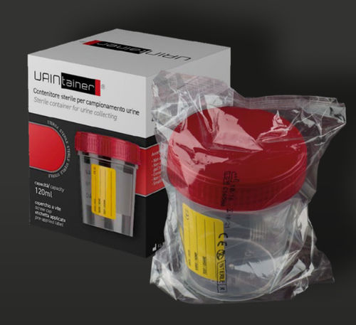 Contenitore per campioni di urina - 25177 - F.L. Medical - in polipropilene / monouso / con tappo a vite