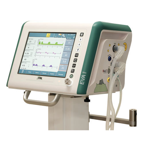 Ventilatore per terapia intensiva - EVA Neo - Fritz Stephan - meccanico / con rotelle / con touch screen
