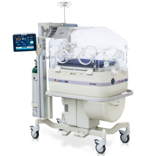 Incubatrice neonatale con rotelle - Duetto® 2386 - Fanem - con monitor
