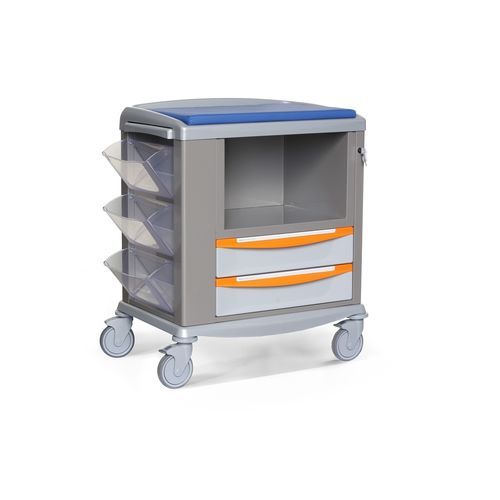 Mobile con fasciatoio con vaschette portaoggetti - Favero Health Projects - per ospedali