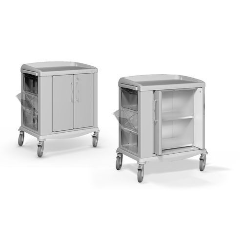 Carrello medico - SWITCH 65  - Favero Health Projects - in acciaio inossidabile / a doppia porta / con contenitori