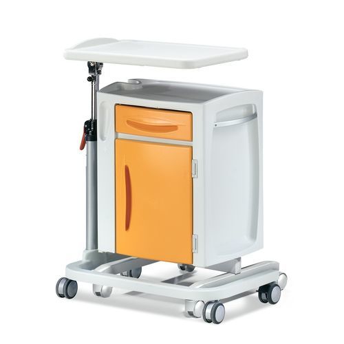 Comodino con rotelle - ROTOMOULDING - Favero Health Projects - con tavolino servitore separato
