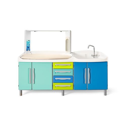 Mobile con fasciatoio con lavabo integrato - SHARON 2.0 - Favero Health Projects - con lavabo / con vaschette portaoggetti / per ospedali