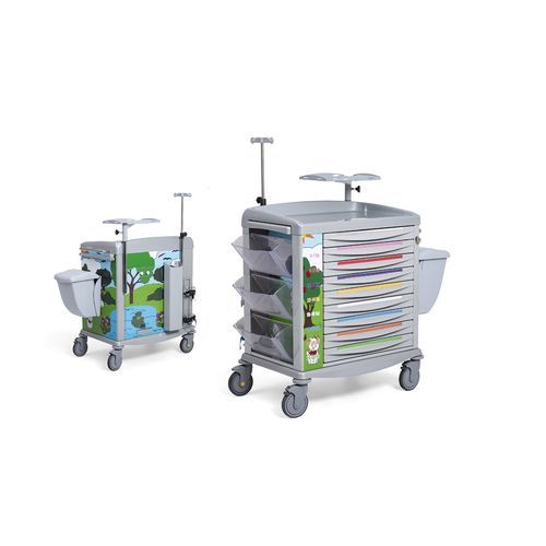 Carrello medico - Favero Health Projects - con cassetti / con cestello per rifiuti / con asta portaflebo
