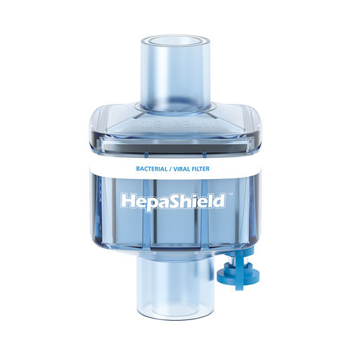 Filtro antibatterico - HepaShield™ - Flexicare Medical  - plissettato / idrofobo / per circuito per paziente