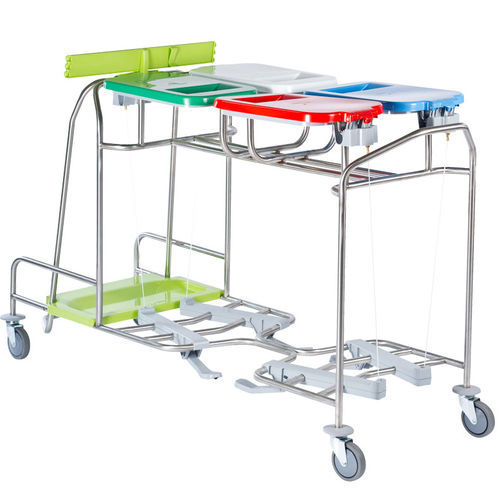 Carrello portabiancheria per sacchi sporchi - #CBW40PL - Francehopital - ospedaliero / da trasporto / 4 sacchi