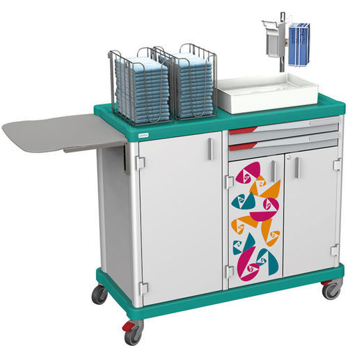 Carrello portabiancheria medico - #ESD10-38-S - Francehopital - da trasporto / a doppia porta / con ripiano