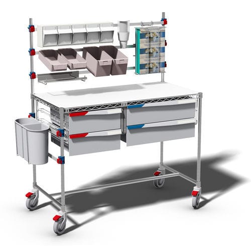 Carrello ospedaliero - Francehopital - per uso generale / di stoccaggio / di pulizia