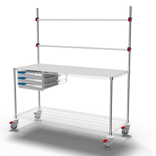 Tavolo da lavoro - #TP0615R-90-S - Francehopital - rettangolare / in plastica / mobile