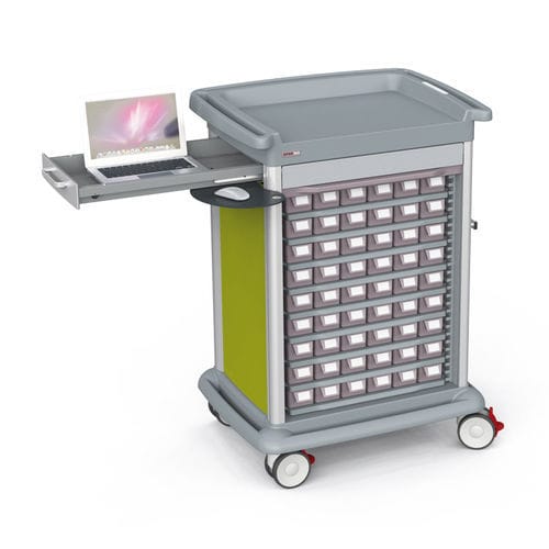 Carrello ospedaliero - #PRE9XAEV-SPC-MED54 - Francehopital - per cartelle cliniche / di distribuzione di farmaci / in plastica
