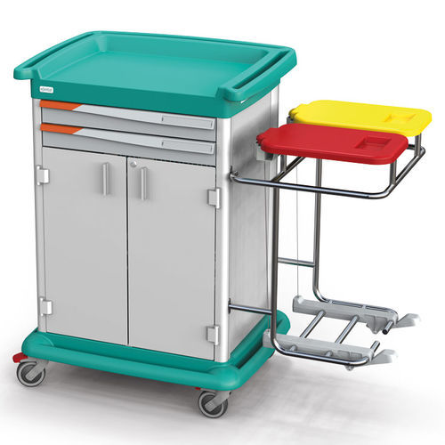 Carrello portabiancheria per sacchi puliti - #ES10-AKC2 - Francehopital - per sacchi sporchi / medico / con ripiano