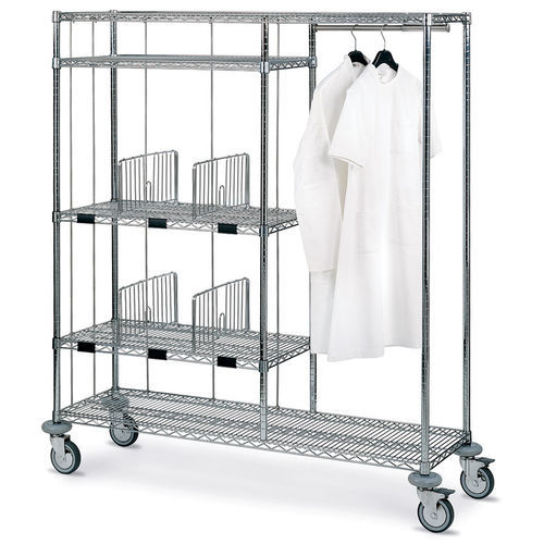 Carrello portabiancheria per sacchi puliti - #CR50412 - Francehopital - per sacchi sporchi / medico / con ripiano