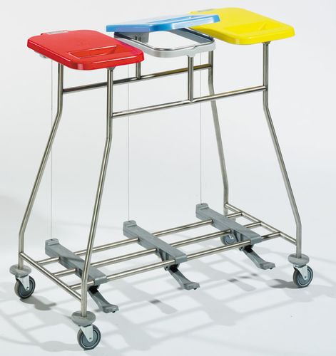 Carrello di trasporto - ISEO CB30 - Francehopital - portarifiuti / in acciaio inossidabile / in plastica