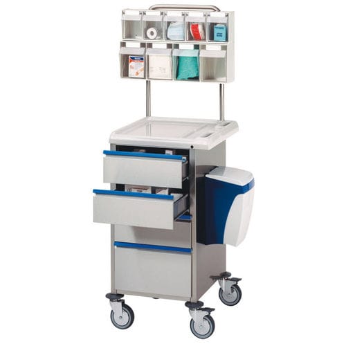 Carrello per medicazione - #PCM3 - Francehopital - portarifiuti / in acciaio inossidabile / in plastica