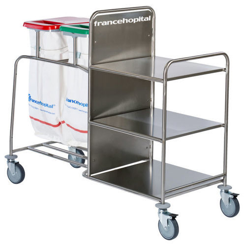 Carrello portabiancheria per sacchi puliti - Iseo Trio CBP - Francehopital - per sacchi sporchi / medico / con ripiano