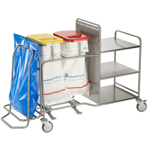 Carrello portabiancheria per sacchi puliti - Iseo Trio CBPPW - Francehopital - per sacchi sporchi / medico / con ripiano