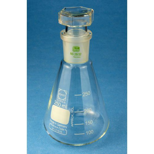 Matraccio da laboratorio - 41918 series - Glaswarenfabrik Karl Hecht - in vetro borosilicato / Erlenmeyer / graduato
